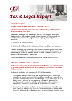 Resoluci&oacute;n de Superintendencia N&deg; 290-2014/SUNAT - PwC
