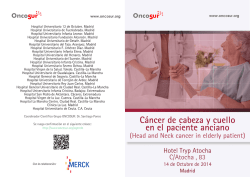 Cáncer de cabeza y cuello en el paciente anciano - SEOM