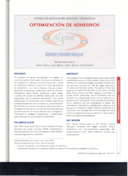 OPTIMIZACI&Oacute;N DE ADHESIVOS - Universidad Libre
