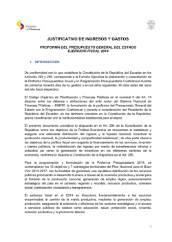 JUSTIFICATIVO DE INGRESOS Y GASTOS - Ministerio de Finanzas