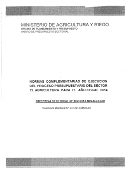 Directiva Sectorial Nº002-2014-MINAGRI-DM - Ministerio de