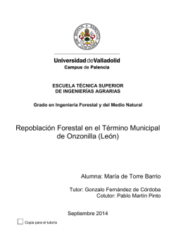 Repoblación Forestal en el Término Municipal de - UVaDOC