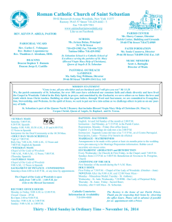 Roman Catholic Church of Saint Sebastian - E-churchbulletins.com