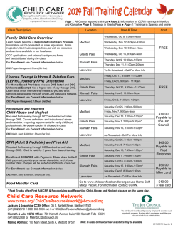 Child Care Resource Network 2014-2015 Fall - The Job Council