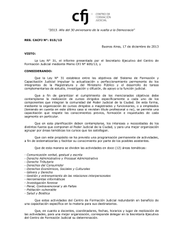 Programa Anual 2014 - Res. CACFJ Nº 015/13 - Centro de