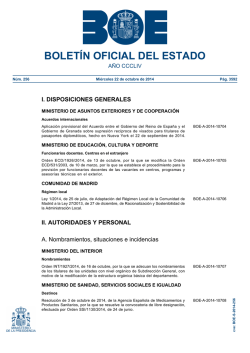 Sumario del BOE núm 256 de Miércoles 22 de octubre de - BOE.es