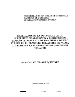 EVALUACION DE LA INFLUENCIA DE LA - Biblioteca USAC