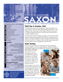 Oct / Nov / Dec 2014 Newsletter - South Salem High School