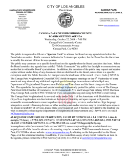 BOARD OF NEIGHBORHOOD - Canoga Park Neighborhood Council