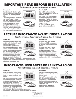 IMPORTANT READ BEFORE INSTALLATION - LiftMaster