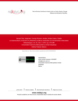 Redalyc.La biodiversidad y evoluci&oacute;n en ambientes acu&aacute;ticos
