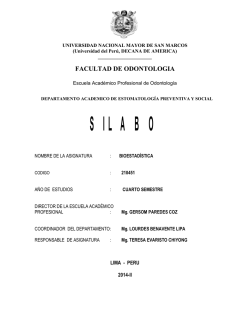 SILABO BIOESTADISTICA 2014-II.pdf - facultad de odontología