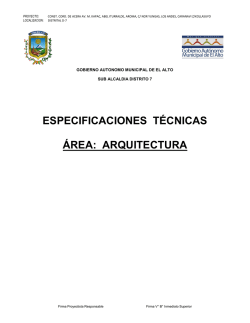 ESPECIFICACIONES TÉCNICAS ÁREA: ARQUITECTURA