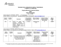 Programa Mensual de Licitaciones Públicas - Pemex