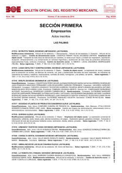 Actos de LAS PALMAS del BORME núm. 199 de 2014 - BOE.es
