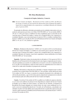 III. Otras Resoluciones - Sede electrónica del Gobierno de Canarias