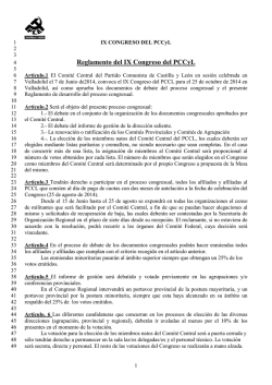 Reglamento del Congreso - Partido Comunista de España, PCE