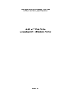GUIA METODOLOGICA Especialización en Nutrición Animal