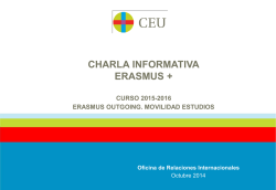 Charla informativa Erasmus + Outgoing 2015-2016 - Blogs CEU UCH