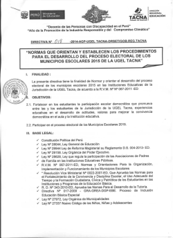 directiva nº018-2014-agp-ugel tacna-drset/gob.reg.tacna