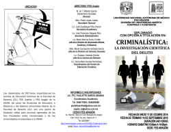 CRIMINALÍSTICA: - FES Aragón - UNAM