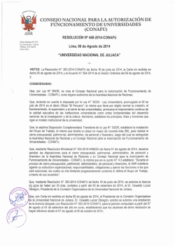Res. Nº 468-2014-CONAFU - Asamblea Nacional de Rectores
