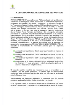 Cap&iacute;tulo 4. Descripci&oacute;n de las Actividades del Proyecto Borrador