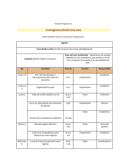 Cronograma Anual 2014-2015 - Instituto Progreso