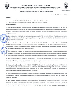 Dirección Regional de Vivienda Construcción y Saneamiento Cusco