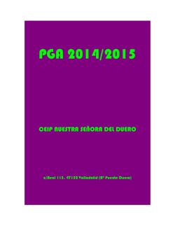 PGA 2014-2015 - CEIP Nuestra señora del Duero - Junta de Castilla