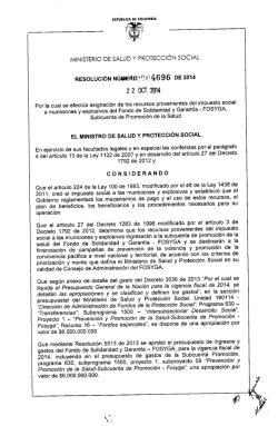 Resoluci&oacute;n 4696 de 2014 - Ministerio de Salud y Protecci&oacute;n Social