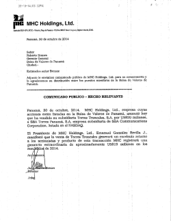 MHC Holdings, Ltd. } - Bolsa de Valores de Panamá
