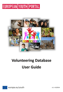 Volunteering Database User Guide - Erasmus+ JUGEND IN AKTION
