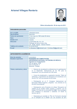 CV- ARISMEL VILLEGAS RENTERIA - P&aacute;ginas Personales UNAM