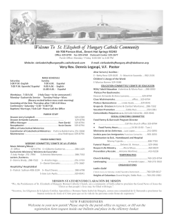 St. Elizabeth of Hungary Catholic Community - E-churchbulletins.com