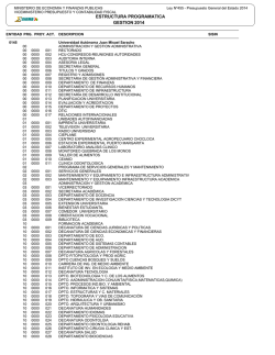ESTRUCTURA PROGRAMATICA GESTION 2014 - Sigma