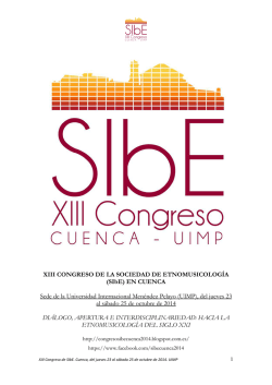 PROGRAMA XIII CONGRESO DE SIBE EN CUENCA 20 10 2014