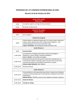 PROGRAMA DEL 12&ordm; CONGRESO INTERNACIONAL DE AERA