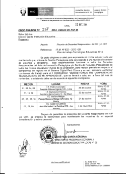 Reunión de docentes responsables del AIP y/o CRT - Ugel 03