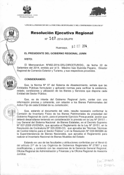 Resolución Ejecutiva Regional - Gobierno Regional Junín