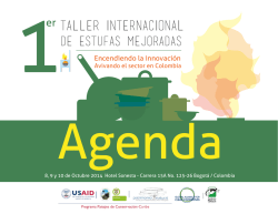 Agenda taller 2014 - Global Alliance for Clean Cookstoves