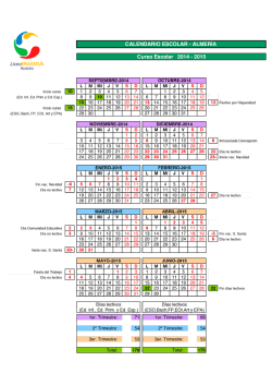  . CALENDARIO ESCOLAR - ALMERÍA J Curso - Liceo Erasmus