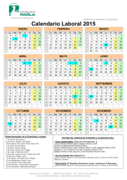 Calendario Laboral 2015 - Ayuntamiento de Parla