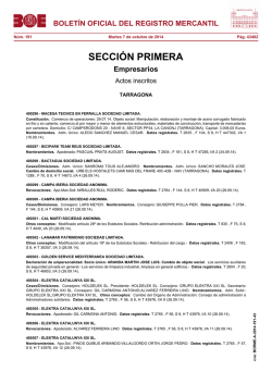 Actos de TARRAGONA del BORME núm. 191 de 2014 - BOE.es