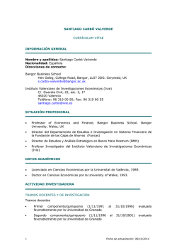 SANTIAGO CARBÓ VALVERDE CURRÍCULUM VITAE - Ivie
