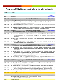 Programa XXXVI Congreso Chileno de Microbiología - Sociedad de