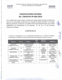 SUTUACM CONVOCATORIA INTERNA No. CMAEEPA-VP-OOZ-2014