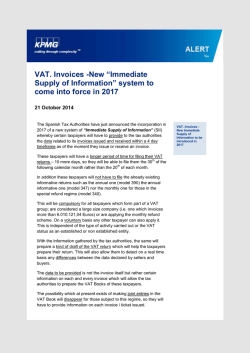 VAT. Invoices -New “Immediate Supply of Information - KPMG
