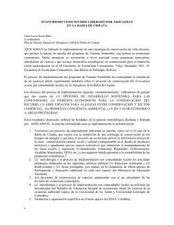 * ECOTURISMO COMUNITARIO LIDERADO POR ASOCAIMAN EN