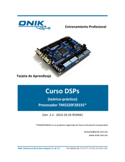 Curso DSPs - ONIK Sistemas de Electrónica Integral SA de CV